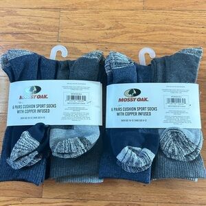 NWT Mossy Oak Men's copper infused Cushion crew sport socks 12 pairs